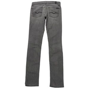 7 For All Mankind Roxanne 27X32.5 Skinny Straight Gray Stretch Jeans